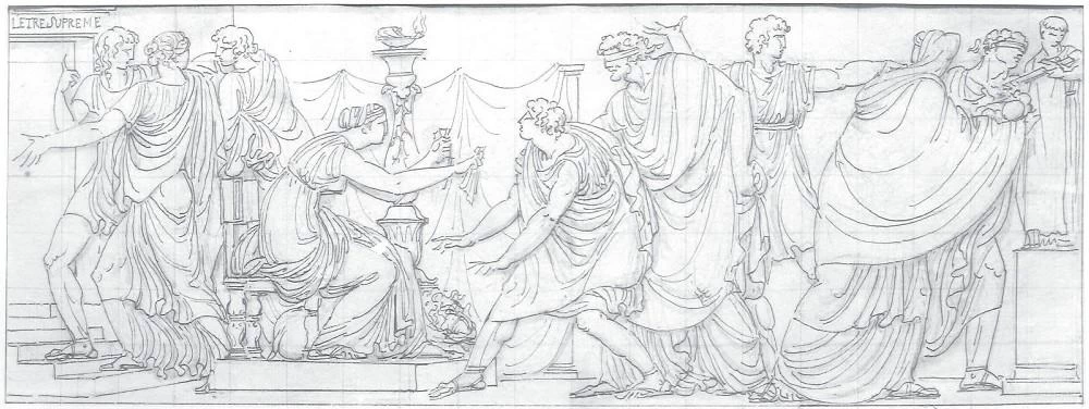 Decoro per il Tempio della Ragione a Marsiglia, Ragione che strappa la bandiera dell'Errore e della superstizione ai popoli idolatri - Arles ; musée Réattu